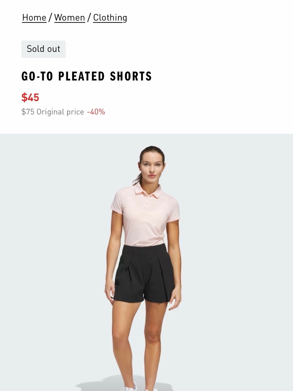 adidas Black Go-To Pleated Women's Shorts